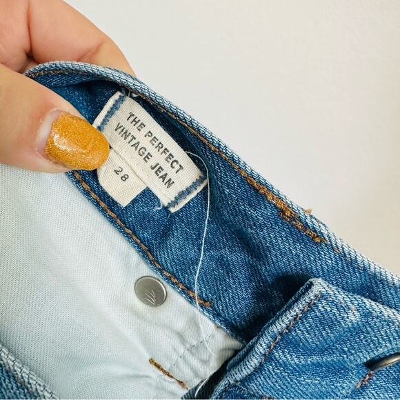 MADEWELL Perfect Vintage Jean Distressed Blue Wash Denim Jeans Straight Leg 28 - Picture 3 of 9